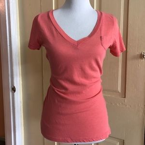 Mossimo Peach V-Neck Boyfriend Tee (S)